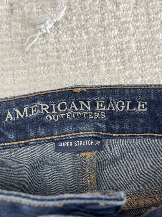 American Eagle Women’s Size 6 Super Super Stretch X4 Jegging Jeans Cut-Off Raw - Picture 4 of 12